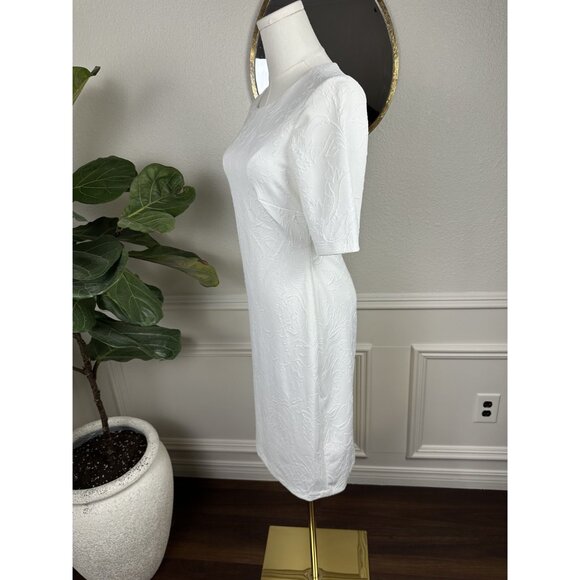Tommy Hilfiger White Floral Short Sleeve Sheath Dress size 2 (can fit like a 6) - Picture 6 of 11